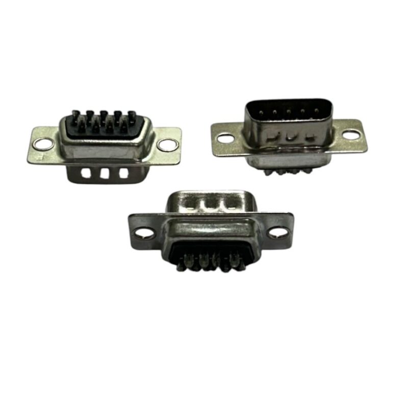 CONECTOR DB09 MACHO 180° SOLDA FIO